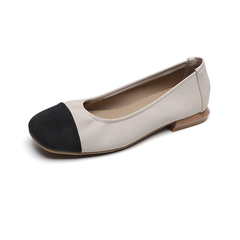 Work Shoes Square Toe Flat Shoes, Spring and Autumn New Style Shallow Mouth Soft Sole Large Size - Image 3