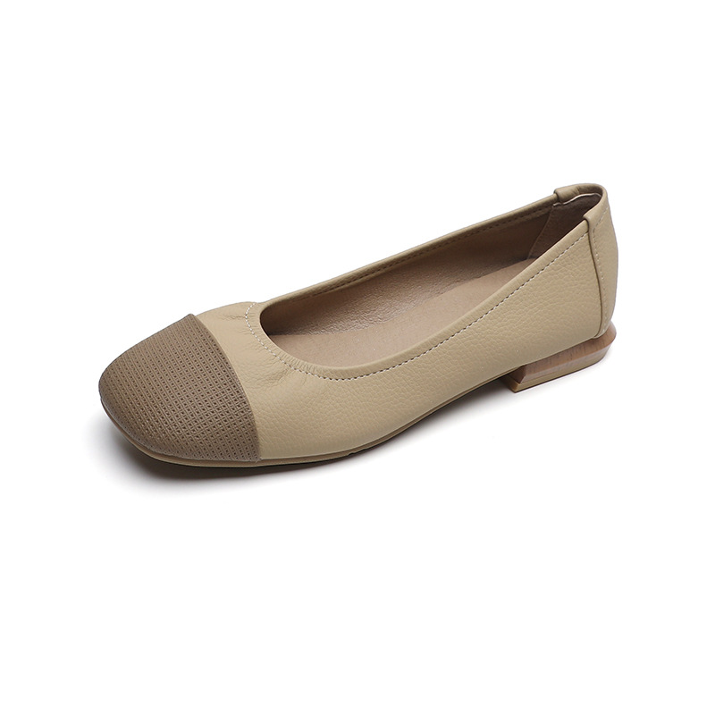 Work Shoes Square Toe Flat Shoes, Spring and Autumn New Style Shallow Mouth Soft Sole Large Size - Image 2