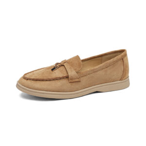 Daily Life Style Tassel Lock Buckle Women's Loafers, Flat Bottom Soft Sole Casual Shoes