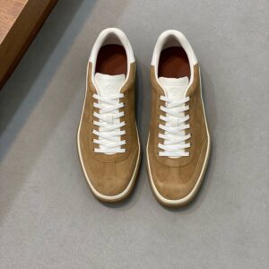 Casual Sneakers for Men, Breathable Lace-Up Leather Walking Shoes, Comfortable Fashion Sneakers for Daily Work & Office Commuting
